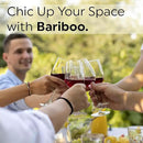 Bariboo Wine Glass Storage Case – Hang 8-12 Glasses on Your 18.7 x 9 x 1.7 In., Dust-Free Wine Glass Holder – Under-Shelf & Under-Cabinet Wine Glass Holder Rack with Assembly Manual & Video by CozyNest Decor