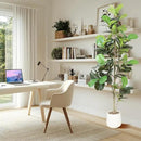 Artificial Fiddle Leaf Tree, 7ft Faux Plant Fake Ficus Lyrata Trees with White Planter, Artificial Fig Trees Floor Plants for House Office Living Room Indoor Home Decor, Housewarming Gift by CozyNest Decor