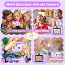 Upgrade Unicorn Kids Camera for Girls, Christmas Birthday Gift for Boys, 1080P HD Selfie Digital Video Camera for Toddlers, Cute Portable Little Girls Boys Gifts Toys for 3 4 5 6 Years Old by TinyTreasures Baby Boutique