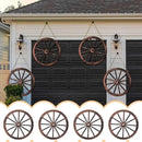 Qunclay 4 Pcs Wooden Wagon Wheel Wall Decor Old Western Wood Boho Wall Art Farmhouse Boho Wagon Wheels Rustic Yard Decor Wood Hanging Decorations for Garden Home Bar Garage (17.7 Inch) by GreenHaven Gardens