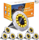 Biling Solar Ground Lights Outdoor 8 Packs, Bright 12 LEDs Solar Lights Outdoor Waterproof, Flat Landscape Lights Solar Powered for Yard Walkway Garden Driveway (Warm White) by GreenHaven Gardens