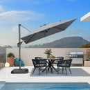 PURPLE LEAF 9 Feet Patio Umbrella Outdoor Cantilever Square Umbrella Aluminum Offset Umbrella with 360-degree Rotation for Garden Deck Pool Patio, Light Grey by GreenHaven Gardens