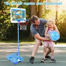 Kids Toy Gift for 3 4 5 6 7 8 Years Old, Kids Basketball Hoop Adjustable Height 3.5FT-6.2FT, Mini Basketball Hoop for Boys Girls, Basketball Goal Toys Outdoor Indoor Game Gifts(Blue) by TinyTreasures Baby Boutique