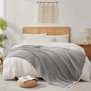 Snuggle Sac Grey Waffle Throw Blanket for Couch Bed Sofa 60x80 inches, Reversible Grey Blanket Microfiber Fluffy Fuzzy Cozy Knit Twin Blanket for Women Mothers Birthday Gifts by CozyNest Decor