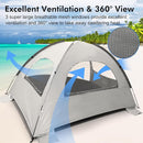 WhiteFang Beach Tent Anti-UV Portable Sun Shade Shelter for 3/4/6/8 Person, Extendable Floor with 3 Ventilating Mesh Windows Plus Carrying Bag, Stakes and Guy Lines by TinyTreasures Baby Boutique