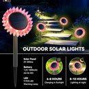 Outdoor Solar Lights, 4 Pack Led Solar Sunflower Lights, Stake/Wall 2-in-1 Waterproof Solar Garden Lights for Yard, Landscape, Fence, Patio, Driveway, Pathway, Backyard Decoration (Warm White) by GreenHaven Gardens