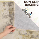 Living Room Rugs 6x9 Beige Washable Area Rug, Abstract Modern Bedroom Rugs Non Slip Stain Resistant Neutral Large Carpet for Nursery, Dining, Kids Playroom, Dining Room, Office by TinyTreasures Baby Boutique