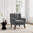 UIXE Accent Chair, Velvet Upholstered Armchair for Living Room, Modern Club Arm Chairs Comfy Single Sofa Button Tufted Bedroom Reading Seat - Gray, Set of 1 by CozyNest Decor