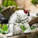 Garden Flower Fairy Outdoor Solar Decor,Fairy Garden Sculpture,Resin Ornaments for Patio Lawn Yard Porch,Playful Garden Flower Fairy Statues for Outside Angel Gifts,8.98 Inches Tall by GreenHaven Gardens