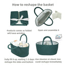 Large Baby Diaper Caddy Organizer for Girl Boy Rope Nursery Storage Bin Basket Portable Holder Tote Bag for Changing Table Car Travel Baby Shower Gifts basket dark green by TinyTreasures Baby Boutique
