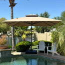PURPLE LEAF 9' X 12' Cantilever Outdoor Umbrellas Large Patio Umbrella Hanging Double Top Rectangle Offset Umbrella with 360°Rotation Tilting Umbrella Outdoor Patio, Taupe by GreenHaven Gardens