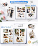 Popotop Photo Album Self Adhesive Scrapbook Album for 4x6 5x7 8x10 Pictures DIY Photo Book as Scrapbooking Supplies Kits, Birthday Gifts for Women Mom Wedding Baby Family Travel by TinyTreasures Baby Boutique