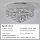 7-Light Crystal Flush Mount Chandelier Ceiling Light Fixture for Living Room Dining Room Bedroom Foyer Entryway Hallway Closet Bathroom (Chrome D18) by CozyNest Decor