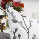 YOUR SMILE Classical Embroidery Jacquard Farmhouse Oblong Rectangle Chenille Teal Leaf Decorative Throw Pillow Case,12x20 inch by CozyNest Decor