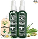 Deet-Free Insect & Mosquito Repellent Pack of 2 (8 oz) – Nice Smelling Insect Repellent with Lemongrass Oil Safe for Pets and Kids – Bug Spray for Mosquitoes, Gnats, Black Flies, and No-See-ums by TinyTreasures Baby Boutique
