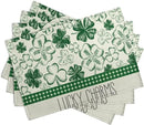 Green Shamrock St Patricks Day Placemats Set of 4 Lucky Clover Plaid Check Table Mat 12x18 Inch St. Patrick's Day Seasonal Holiday Place Mats Spring Linen Placemat for Party Kitchen Dining Decor by CozyNest Decor