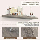 RICHFOCUS 55Inch Floating Shelves for Wall 1 Pack Shelves for Bedroom|Kitchen|Bathroom Wall Mounted Rustic Wood Floating Shelf with Invisible Brackets for Books|Storage|Decor, Grey by CozyNest Decor