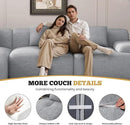 122" Modern L Shaped Modular Sectional Sofa, Boneless Couches for Living Room with Ottoman,4 Seater Convertible Chenille Cloud Couch Sofa Set, No Assembly Required, Light Grey 1 PCS by CozyNest Decor