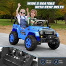 Hikole 24V Kids Ride on Car - 2 Seater, 4WD/2WD Switch, 4x200W Motor, Remote Control, 3 Speeds, LED Lights, Safety Belt, Off-Road Electric Vehicles for Boys Girls, Blue by TinyTreasures Baby Boutique