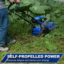 BILT HARD Self-Propelled Walk Behind String Trimmer, 8-Position Cutting Height, 170cc 4-Cycle Gas Brush Hog Mower, 22'' Cutting Diameter, 10'' Flat Free Wheels, Brush Cutter for Lawn, Yard by GreenHaven Gardens