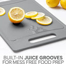 COOK WITH COLOR Non-Slip Cutting Board Set – Kitchen Essentials with Easy Grip Handle for Meat, Veggies, and Fruits, 3 Cutting Boards, Gray by CozyNest Decor