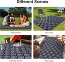 OLANLY Reversible Outdoor Rug 5x8 ft Clearance, Waterproof Outdoor Plastic Straw Rug with Interlacing Pattern, RV Mat for Patio, Camping, Balcony, Deck, Backyard, Black & Grey by CozyNest Decor