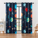 Kids Space Themed Blackout Curtains - 100% Blackout Perfect for Kids Room, Spark Kids Imagination with Vibrant Cosmos Designs, Noise Reduction, Thermal Insulated, (2 Panels W52×L84) by TinyTreasures Baby Boutique