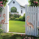 42'' Crane Garden Statue, Heron Outdoor Statue & Sculpture with Lotus Leaf, Metal Heron Yard Art Decor for Garden, Yard, Lawn, Pond (Brown & Blue) by GreenHaven Gardens