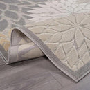 Beverly Rug Outdoor Rug 10x14 Large Modern Floral Tropical Area Rugs for Indoor and Outdoor Patio Easy to Clean Non Shedding Living Room Porch Garden Washable Outside Carpet (10 x 14 Gray) by CozyNest Decor