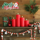 LUSHABOR Flameless Candles, 4 Pack Battery Operated Candles with Remote, Real Wax LED Fake Candles with Timer Flickering for Christmas Wedding Home Party D3 H 5" 6" 7" 9" Red by CozyNest Decor