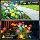 3 Pack Solar Garden Lights Outdoor, Solar Lights Outdoor IP65 Waterproof, 7 Color Changing Solar Powered Flowers Rose Lights for Outside Patio Yard Pathway by GreenHaven Gardens