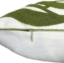 Alysheer Farmhouse Floral Leaves Embroidered Decorative Throw Pillow Cover 18x18 inches, Boho Tufted Flowers Embroidery Pattern Chic Cotton Cushion Case for Couch Bed Sofa Living Room(Olive Green) by CozyNest Decor