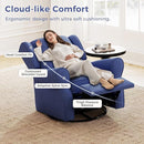 Swivel Rocker Recliner Chair, Nursery Glider Chair, Nursery Rocking Chairs, Manual Reclining Chair, Blue by TinyTreasures Baby Boutique