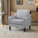 VINGLI Mid Century Modern Accent Chair, Light Grey Fabric Accent Chairs for Living Room Upholstered Armchair with Scooped Arms for Bedroom, Apartment, Studio, Office, Waiting Room by CozyNest Decor