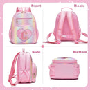 I IHAYNER Kids Glitter Lightweight Backpack for School Travel & Daycare, Toddler Backpack for Girls 3+ Preschool Kindergarten Elementary Kids Backpack-Rainbow Pink C by TinyTreasures Baby Boutique