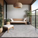 Medallion Outdoor Rug 6x9 Washable Outside Carpet for Indoor Patio Porch Waterproof Easy Cleaning Non Shedding Area Rugs Gray 6 x 9 by CozyNest Decor