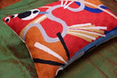 Lumbar Kandinsky Red Modern Throw Pillow Cover in Flow | Red Abstract Pillowcase | Modern Couch Pillow Contemporary | Outdoor Pillow | Mid Century Chair Cushions | Hand Embroidered Wool Size 14x20 by CozyNest Decor