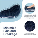 Crave Naturals Glide Thru Detangler Brush - Curly Hair Brush for Women and Kids - Wet and Dry Comb for Adults - Soft Flexible Bristles for Gentle Use - Styling Tool for Curls - Blue Cheetah by TinyTreasures Baby Boutique