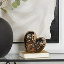 Deco 79 Ceramic Heart Decorative Sculpture Dimensional Angled Origami Inspired Home Decor Statue with Faceted Exterior, Accent Figurine 8" x 3" x 8", Rose Gold by CozyNest Decor