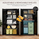 71" Tall Metal Pantry Cabinet, Black Kitchen Pantry Storage Cabinet with 4 Adjustable Shelves and Gold Handles, Cupboard for Kitchen, Dining Room, Living Room, Bathroom by CozyNest Decor