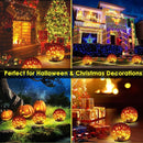 2 Pack 60 LED Garden Solar Outdoor Lights Decorative, Gradient red Cracked Glass Solar Globe Lights, Upgraded Waterproof Ball Lights for Yard Pathway Patio Lawn Christmas Outside Decor by GreenHaven Gardens