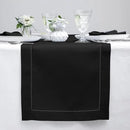 Solino Home Linen Black Table Runner 36 Inches - Classic Hemstitch, 100% Pure Linen Coffee Table Runner 14 x 36 Inch Ideal for Dresser Tables - Fall, Autumn, Halloween, Thanksgiving by CozyNest Decor