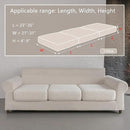 Couch Cushion Covers for Sectional Sofa, Stretch Soft Sofa Slipcovers Washable Wear-Resistant Universal Furniture Protector for Living Room(3 Seaters Covers, Ivory) by CozyNest Decor