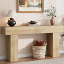 63 Inch Long Console Table for Entryway, Farmhouse Wood Rectangular Sofa Table Behind Couch Table, Narrow Entryway Table for Living Room, Entrance, Hallway, Foyer, Easy Assembly (Natural) by CozyNest Decor
