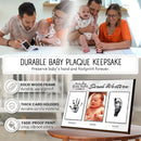 Baby Hand and Footprint Kit with Photo & Birth Details, Inkless Hand and Footprint Kit, Newborn Keepsake Plaque, Baby Shower Gifts (STYLE 1 (Fully Personalized) (Welcome To The World) (Neutral)) by TinyTreasures Baby Boutique