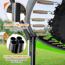 Trampoline 8FT 10FT 12FT 14FT 16FT, Recreational Trampolines with Enclosure Net and Ladder, Outdoor Anti-Rust Trampolines for Kids and Adults, ASTM Approved by TinyTreasures Baby Boutique