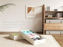 2-Pack Under Bed Storage Containers, 8 Inches Tall Underbed Clothes Storage Organizer Bin with Sturdy Sidewalls/Bottom, Under the Bed Storage Bags 2 Storage Bins, Beige by CozyNest Decor