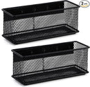 6.29'' × 2.28'' × 2.48 Black Magnetic Basket for Refrigerator Magnetic Pen Holder Locker Organizer for Home Office Accessories Magnetic Basket for Whiteboard，Set of 2 by CozyNest Decor