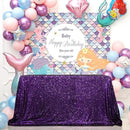 SquarePie Sequin Tablecloth 90 x 156 Inch Purple Sparkly Table Cloth for Wedding Halloween Party by CozyNest Decor
