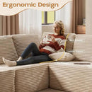 Cloud Sectional Couches for Living Room,U Shaped Modular Sofas No Assembly,135x79 Inches Plush Corduroy Oversized Floor Couch Set with Deep Seat Chaise,Beige by CozyNest Decor